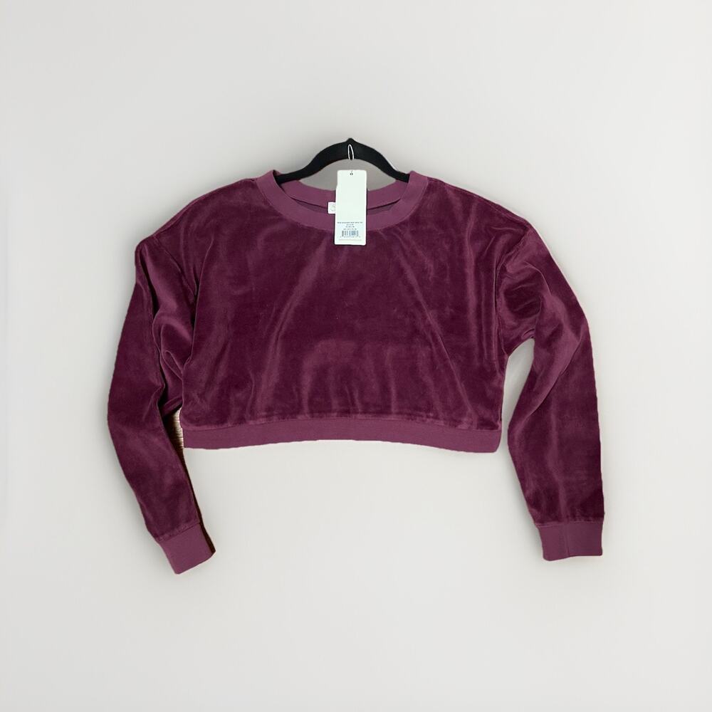 NWT Suzie Kondi Drop Shoulder Plum Velour Top- Sz M